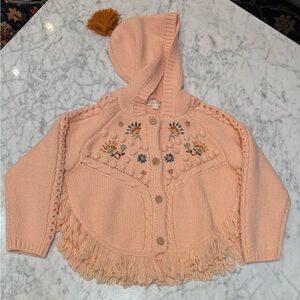 Louise Misha Embroidered Pink Kids Hooded Jacket